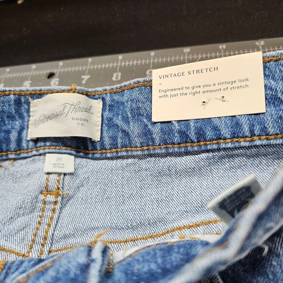 Universal Thread Vintage Straight Jeans Womens Size 2R Medium Wash Denim Retro - Picture 10 of 11
